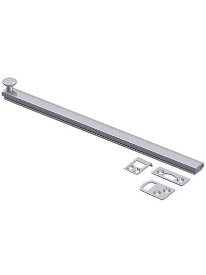 12 inch Contemporary Surface Bolt in Polished Chrome.